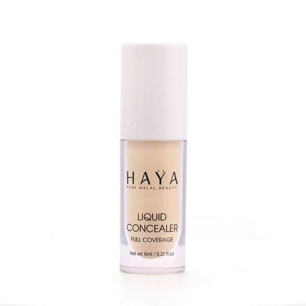 Haya Beauty liquid concealer bottle on a white background
