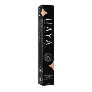 Haya Pure Halal Beauty lipstick packaging on a white background