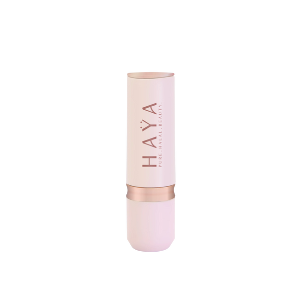 Matte lipstick with 'HAYA' branding on a white background
