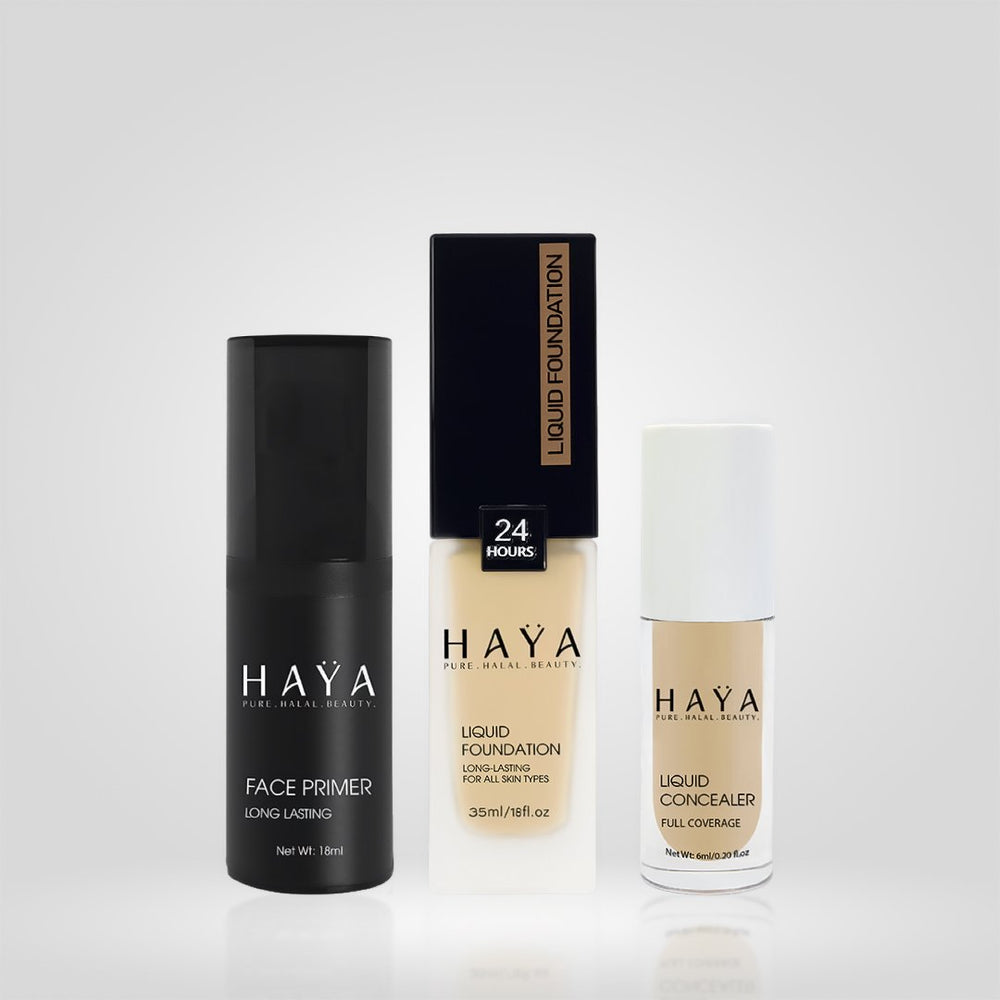 Complexion Essentials Trio – Primer, Foundation & Concealer